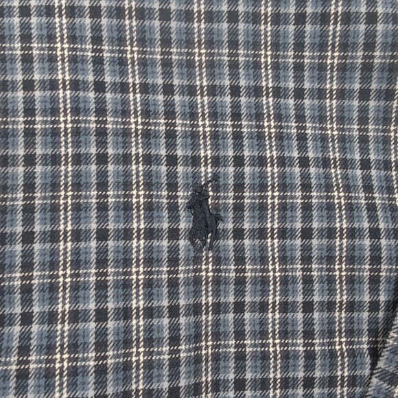 True Vintage Ralph Lauren Men's Blue Plaid Long Sleeve Button Up Shirt, X-Large - Picture 5 of 7